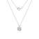 LUXGEM 14K White Gold Round Cut Pendant Necklace | 1 Carat Cubic Zirconia