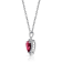 J'ADMIRE Garnet Simulant Platinum Over Sterling Silver Heart Pendant
with Chain