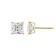 LUXGEM 14K Yellow Gold Princess Cut Solitaire Studs | 4 carat Cubic Zirconia
