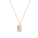 LUXGEM 14K Yellow Gold Emerald Cut Pendant Necklace | 3 Carat Cubic Zirconia