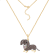 J'ADMIRE 14K Yellow Gold Plated Sterling Silver Dachshund Puppy Pendant Necklace