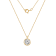 LUXGEM 14K Yellow Gold Bezel Round Cut Pendant Necklace | 3 Carat Cubic Zirconia