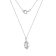 LUXGEM 14K White Gold Round Halo Pendant Necklace | 3 Carat Cubic Zirconia