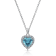 J'ADMIRE Aquamarine Simulant Platinum Over Sterling Silver Heart Pendant
with Chain