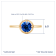 J'ADMIRE 10K Gold Crystal Sapphire Simulant Solitaire Ring
