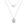 LUXGEM 10K White Gold Emerald Cut Pendant Necklace | 2 Carat Cubic Zirconia