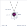 J'ADMIRE Amethyst Simulant Platinum Over Sterling Silver Heart Pendant
with Chain
