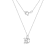 LUXGEM 10K White Gold Princess Cut Pendant Necklace | 1 Carat Cubic Zirconia