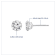 LUXGEM 14K White Gold Round Cut Solitaire Studs | 3 carat Cubic Zirconia