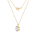 LUXGEM 10K Yellow Gold Round Cut Pendant Necklace | 3 Carat Cubic Zirconia