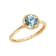 J'ADMIRE 10K Gold Crystal Aquamarine Simulant Solitaire Ring