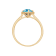 J'ADMIRE 10K Gold Crystal Aquamarine Simulant Solitaire Ring