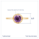 J'ADMIRE 10K Gold Crystal Amethyst Simulant Solitaire Ring