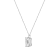 LUXGEM 14K White Gold Emerald Cut Pendant Necklace | 3 Carat Cubic Zirconia