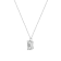 LUXGEM 10K White Gold Emerald Cut Pendant Necklace | 2 Carat Cubic Zirconia