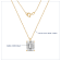 LUXGEM 10K Yellow Gold Emerald Cut Pendant Necklace | 2 Carat Cubic Zirconia