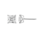 LUXGEM 14K White Gold Princess Cut Solitaire Studs | 4 carat Cubic Zirconia