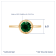 J'ADMIRE 10K Gold Crystal Emerald Simulant Solitaire Ring