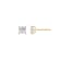 LUXGEM 14K Yellow Gold Princess Cut Solitaire Studs | 2 carat Cubic Zirconia