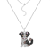 J'ADMIRE Platinum Plated Sterling Silver Australian Shepherd Puppy
Pendant Necklace