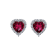 J'ADMIRE Heart Shaped Birthstone Stud Earrings