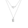 LUXGEM 10K White Gold Emerald Cut Pendant Necklace | 0.5 Carat Cubic Zirconia