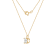 LUXGEM 10K Yellow Gold Princess Cut Pendant Necklace | 1 Carat Cubic Zirconia