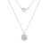 LUXGEM 14K White Gold Bezel Round Cut Pendant Necklace | 3 Carat Cubic Zirconia