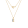 LUXGEM 10K Yellow Gold Emerald Cut Pendant Necklace | 0.5 Carat Cubic Zirconia