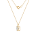 LUXGEM 10K Yellow Gold Bezel Round Cut Pendant Necklace | 3 Carat Cubic Zirconia