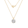 LUXGEM 10K Yellow Gold Round Cut Pendant Necklace | 3 Carat Cubic Zirconia