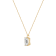 LUXGEM 10K Yellow Gold Emerald Cut Pendant Necklace | 2 Carat Cubic Zirconia