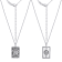 J'ADMIRE Platinum 950 Over Sterling Silver Tarot Card The Lovers Pendant Necklace