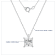 LUXGEM 10K White Gold Princess Cut Pendant Necklace | 0.5 Carat Cubic Zirconia