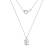 LUXGEM 10K White Gold Bezel Round Cut Pendant Necklace | 1 Carat Cubic Zirconia