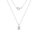 LUXGEM 14K White Gold Oval Cut Pendant Necklace | 0.5 Carat Cubic Zirconia