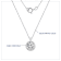 LUXGEM 10K White Gold Bezel Round Cut Pendant Necklace | 0.5 Carat Cubic Zirconia