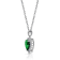 J'ADMIRE Emerald Simulant Platinum Over Sterling Silver Heart Pendant
with Chain