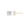 LUXGEM 14K Yellow Gold Princess Cut Solitaire Studs | 3 carat Cubic Zirconia