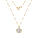 LUXGEM 14K Yellow Gold Round Halo Pendant Necklace | 1 Carat Cubic Zirconia