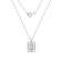LUXGEM 14K White Gold Emerald Cut Pendant Necklace | 3 Carat Cubic Zirconia