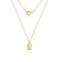 LUXGEM 10K Yellow Gold Bezel Round Cut Pendant Necklace | 1 Carat Cubic Zirconia.