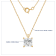 LUXGEM 10K Yellow Gold Princess Cut Pendant Necklace | 0.5 Carat Cubic Zirconia