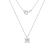 LUXGEM 14K White Gold Princess Cut Pendant Necklace | 0.5 Carat Cubic Zirconia
