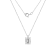 LUXGEM 10K White Gold Emerald Cut Pendant Necklace | 1 Carat Cubic Zirconia