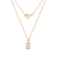 LUXGEM 10K Yellow Gold Princess Cut Pendant Necklace | 3 Carat Cubic Zirconia