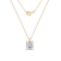 LUXGEM 10K Yellow Gold Emerald Cut Pendant Necklace | 2 Carat Cubic Zirconia