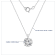 LUXGEM 14K White Gold Round Cut Pendant Necklace | 1 Carat Cubic Zirconia