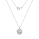 LUXGEM 14K White Gold Round Halo Pendant Necklace | 2 Carat Cubic Zirconia