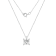 LUXGEM 14K White Gold Princess Cut Pendant Necklace | 3 Carat Cubic Zirconia